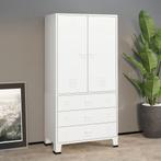 vidaXL Kledingkast industrieel 90x50x180 cm metaal wit, Huis en Inrichting, Kasten | Kleerkasten, Verzenden, Nieuw