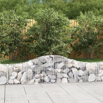 vidaXL Schanskorf gewelfd 200x30x40/60 cm gegalvaniseerd, Tuin en Terras, Bloempotten, Verzenden, Nieuw