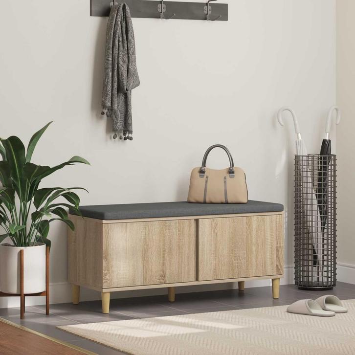 vidaXL Hallenbank Sonoma Eik 100 x 38 x 46 cm Geengineerd, Maison & Meubles, Maison & Meubles | Autre, Envoi