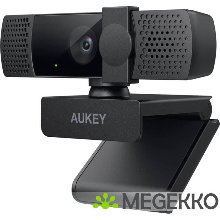 AUKEY PC-LM7 webcam 2 MP 1920 x 1080 Pixels USB Zwart, Computers en Software, Webcams, Nieuw, Verzenden