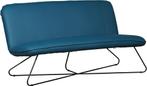 Blauwe leren industriële 2-zitszetel zonder armleuning -, Nieuw, Minder dan 150 cm, Modern, Leer