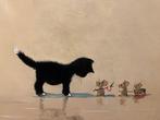 H Poeder - Kitten ontmoet muisjes op reis, Antiek en Kunst, Kunst | Schilderijen | Modern