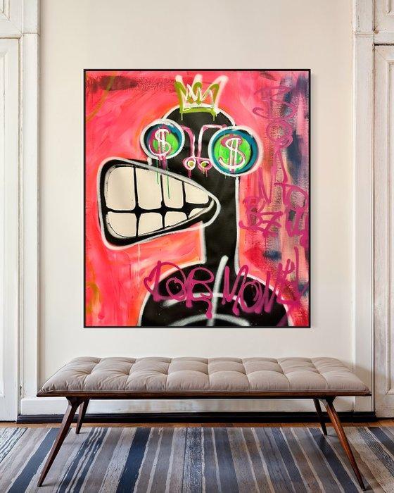 Timo Wedell - Basquiats Geld Gier - XL, Antiek en Kunst, Kunst | Schilderijen | Modern
