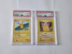 WOTC Pokémon - 2 Graded card - Pikachu Base Set Dutch PSA 9, Nieuw