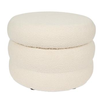 Pouf de rangement en teddy - blanc - 53,5 x 38,5 cm (Ø x h) beschikbaar voor biedingen