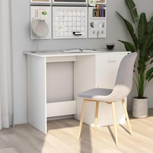 vidaXL Bureau 100x50x76 cm bewerkt hout wit, Huis en Inrichting, Bureaus, Nieuw, Verzenden