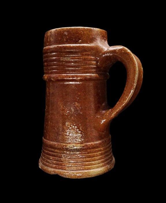 Middeleeuwen - Middeleeuwse zandstenen beker - Raeren, Antiek en Kunst, Antiek | Overige Antiek