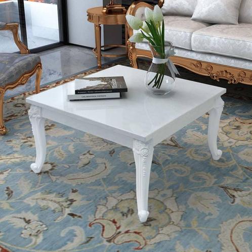 vidaXL Salontafel 80x80x42 cm hoogglans wit, Huis en Inrichting, Tafels | Salontafels, Nieuw, Verzenden