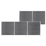 vidaXL Schutting 872x186 cm HKC grijs, Tuin en Terras, Verzenden, Nieuw