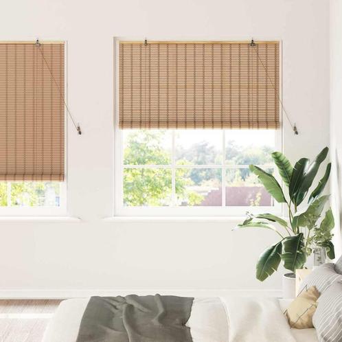 vidaXL Rolgordijn met gordijnen Lichtbruin 140 x 220 cm, Huis en Inrichting, Stoffering | Gordijnen en Lamellen, Nieuw, Verzenden