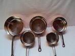Fabrication Française 5 casseroles cuivre et étain -, Antiek en Kunst