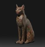 Oud-Egyptisch Brons Godin Bastet. 15,2 cm H.TL-test. Late, Collections, Minéraux & Fossiles