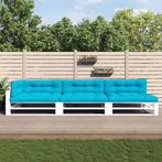 vidaXL Palletkussens 7 st stof turquoise, Huis en Inrichting, Woonaccessoires | Kussens, Verzenden, Nieuw