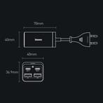 65W Oplaadblok - Quad 4-Port GaN USB Fast Charge - Oplader, Verzenden