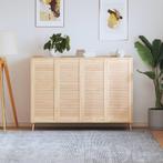 vidaXL Kastdeuren met lamellen 4 st 99,3x39,4 cm massief, Doe-het-zelf en Bouw, Verzenden, Nieuw