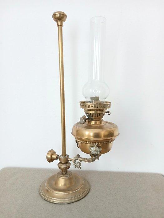 Olielamp - Brons, Glas, Messing - groot en verstelbaar, Antiek en Kunst, Antiek | Overige Antiek
