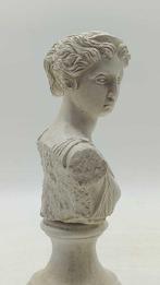 sculptuur, Busto della dea Diana - 28 cm - marmerstof, Antiek en Kunst