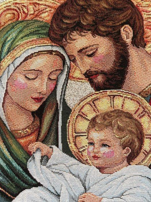 San Leucio Zeldzaam kersttafereel tapijt met gouden franjes, Antiek en Kunst, Antiek | Boeken en Manuscripten