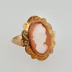 Ring - 14 karaat Geel goud - Camee, Handtassen en Accessoires, Ringen, Nieuw