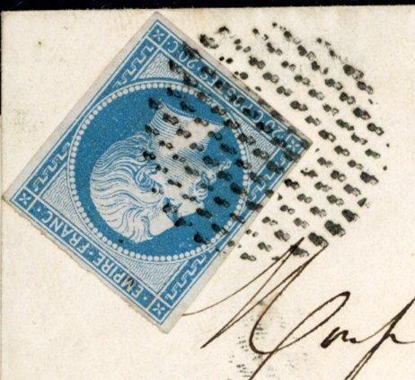 Frankrijk 1862 - Zeldzame postzegel met ronde stip op 20cts,, Postzegels en Munten, Postzegels | Europa | Frankrijk