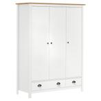 vidaXL Kledingkast Hill 3 deuren 127x50x170 cm massief, Huis en Inrichting, Kasten | Kleerkasten, Verzenden, Nieuw