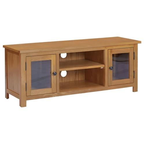 vidaXL Tv-meubel 110x35x44 cm massief eikenhout, Huis en Inrichting, Kasten |Televisiemeubels, Nieuw, Verzenden