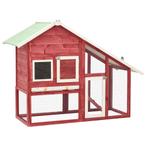 vidaXL Konijnenhok 140x63x120 cm massief vurenhout rood en, Verzenden, Nieuw