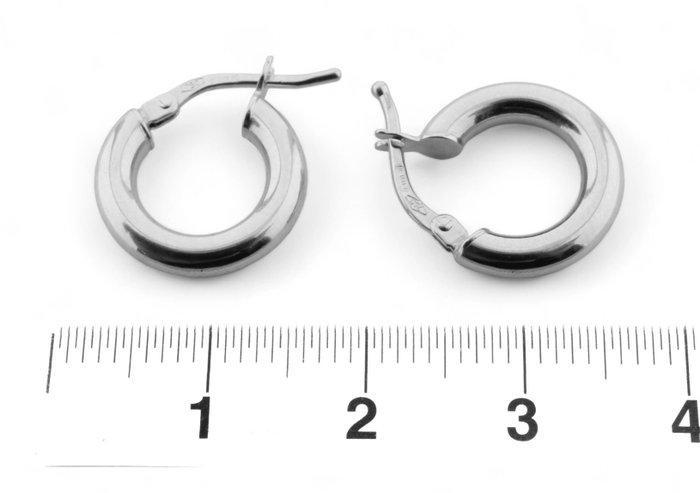 Zonder Minimumprijs - Hoepel oorbellen - 18 karaat Witgoud, Handtassen en Accessoires, Antieke sieraden