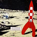 Tintin Plaque émaillée Fusée sur la lune, Nieuw