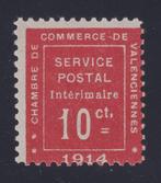 Frankrijk 1914 - Oorlogsbriefje 10c vermiljoen, nr. 1, Gestempeld