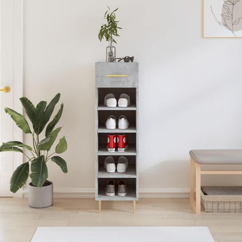 vidaXL Schoenenkast 30x35x105 cm bewerkt hout betongrijs, Huis en Inrichting, Kasten | Overige, Nieuw, Verzenden