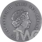 Niue. 2 Dollars 2021 Two Wolves - Life Quotes 1 oz Antique