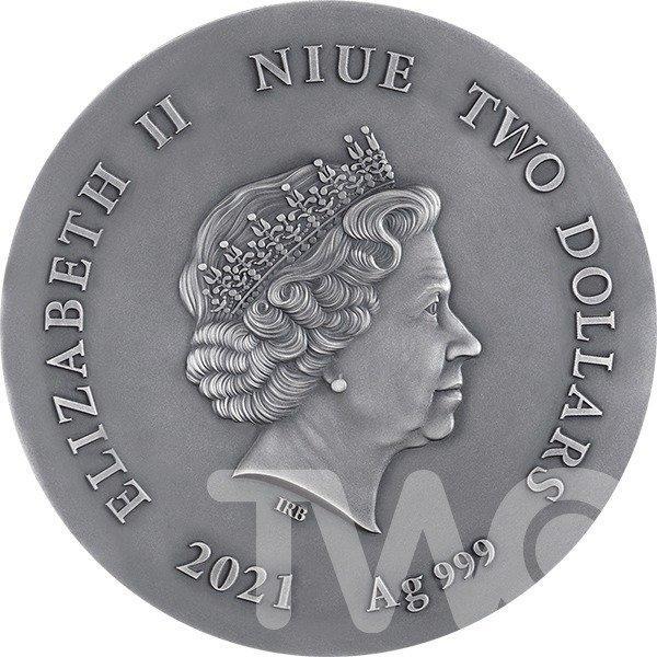Niue. 2 Dollars 2021 Two Wolves - Life Quotes 1 oz Antique, Timbres & Monnaies, Monnaies | Europe | Monnaies non-euro