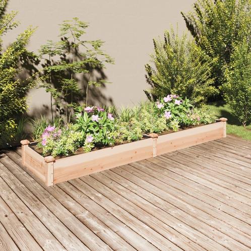 vidaXL Lit surélevé de jardin doublure 240x60x25 cm bois, Jardin & Terrasse, Pots de fleurs, Neuf, Envoi