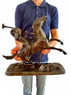 sculptuur, Large bronze statue Indian - F. Remington -, Antiek en Kunst, Curiosa en Brocante