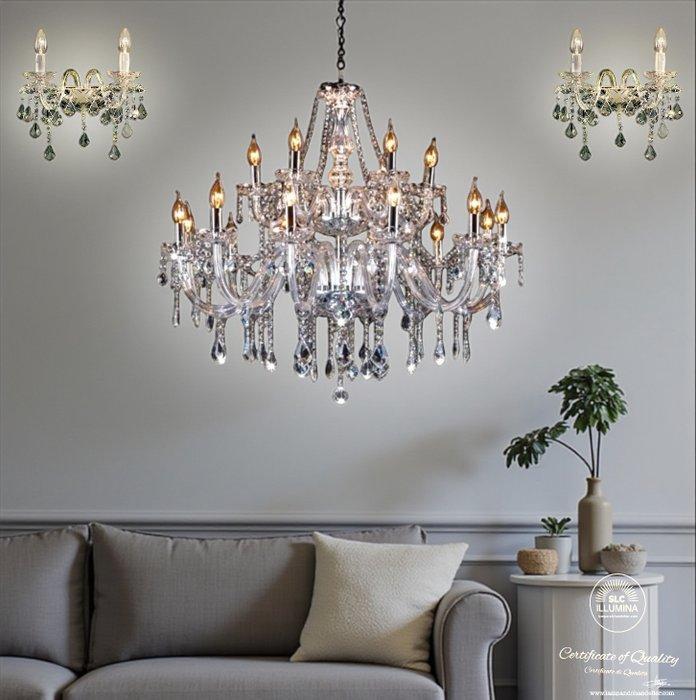 SLC Illumina - MG - Lustre (3) - Lights 18 - Cristal -, Antiek en Kunst, Kunst | Designobjecten