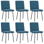 vidaXL Eetkamerstoelen 6 st fluweel blauw, Huis en Inrichting, Stoelen, Verzenden, Nieuw