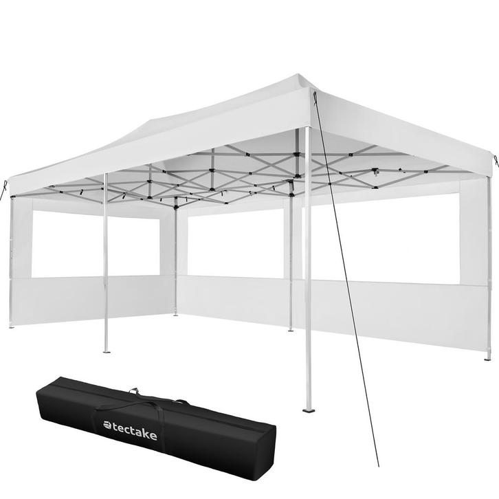 tectake Partytent Viola 3x6 m met 2 zijdelen - wit, Tuin en Terras, Partytenten, Verzenden