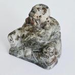 Oud-Indochinese Marmer Zittende Gelukkige Po Taj Boeddha, Antiek en Kunst