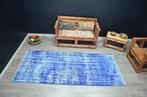 Blauw Vintage Handgeknoopt Tapijt - Vloerkleed - 262 cm -