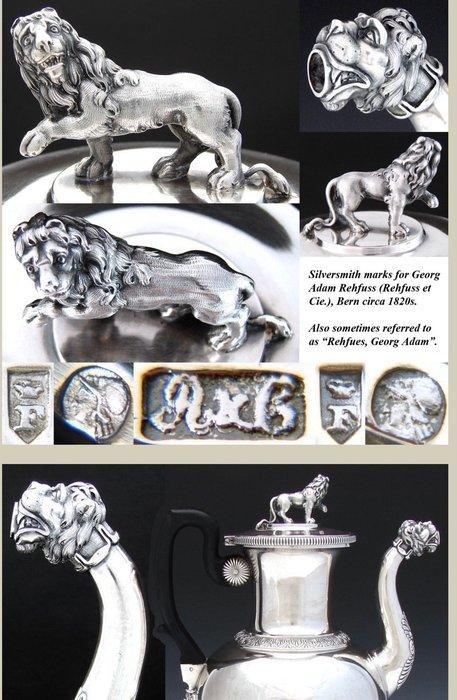 Georg Adam Rehfues - Theepot - .875 (84 Zolotniki) zilver, Antiek en Kunst, Antiek | Zilver en Goud