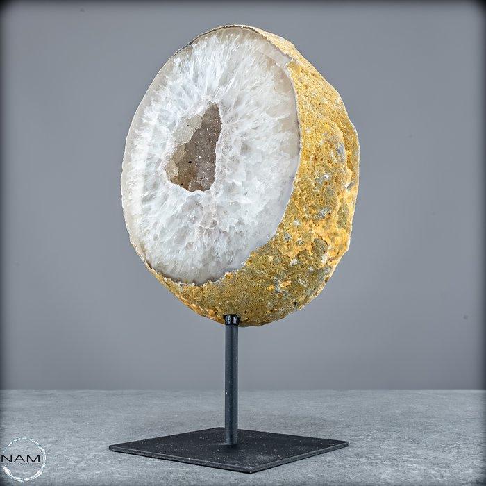 Natuurlijke gesneden geode chalcedoon en agaat Op stand-, Antiek en Kunst, Curiosa en Brocante