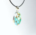 Pendentif Dahlia Paon Turquoise / Cabochon / nouveau - 6.66