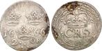 2 Öre Stockholm 1666 Schweden: Karl Xi, 1660-1697:, Postzegels en Munten, Verzenden, België