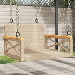 vidaXL Schommelbank 63x62x40 cm poly rattan beige, Verzenden, Nieuw