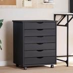 vidaXL Ladekast MOSS verrijdbaar massief grenenhout grijs, Verzenden