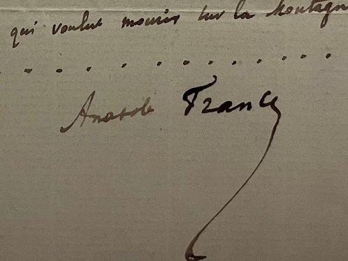 Anatole France - Poème autographe signé - 1873, Verzamelen, Film en Tv