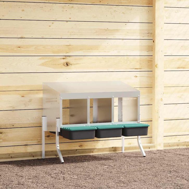 vidaXL Kippennestkast 3 compartimenten met poten, Dieren en Toebehoren, Knaagdieren en Konijnen | Hokken en Kooien, Nieuw, Verzenden