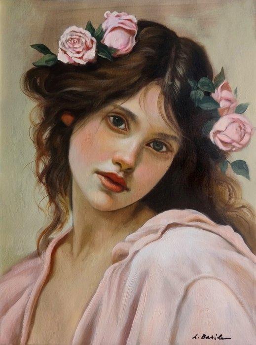 Luigi Basile (XX-XXI) - Primavera, Antiek en Kunst, Kunst | Schilderijen | Klassiek