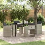 vidaXL Tuin Eettafel Set 5 pcs Lichtgrijs poly rattan, Tuin en Terras, Verzenden, Nieuw
